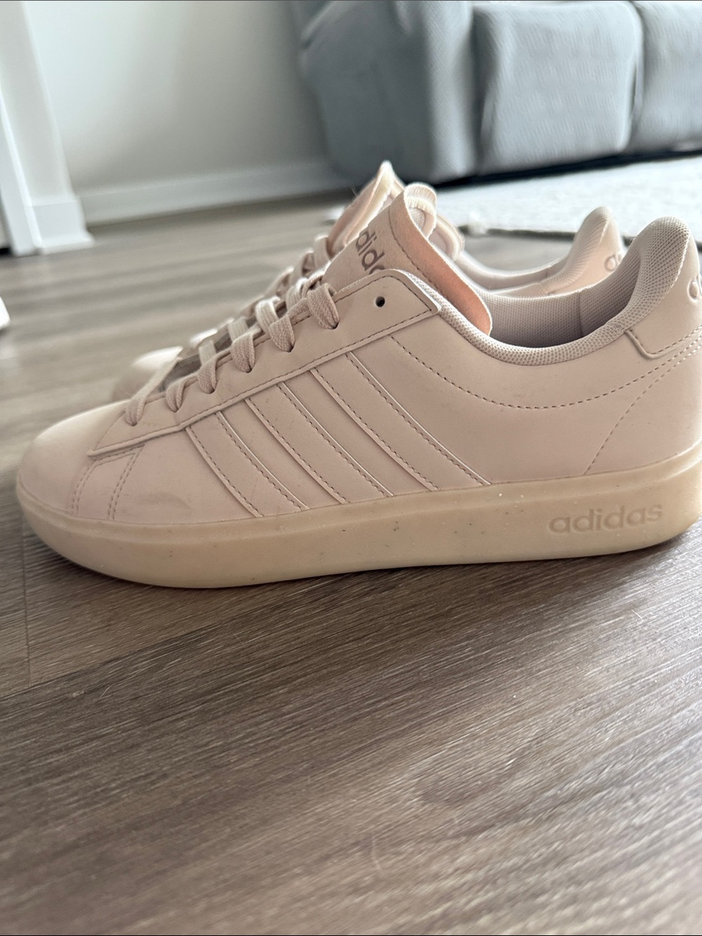 Adidas Women’s Blush Pink Low-Top Court Sneakers